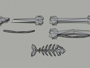 Cartoon bones Polygonal Style Model 3D