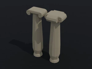 Cartoon fantasy column Polygonal Style 3D Model