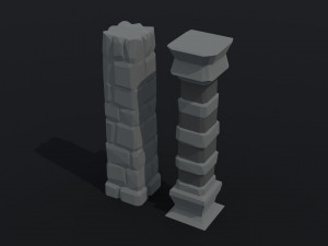 Cartoon fantasy column Polygonal Style 3Dモデル