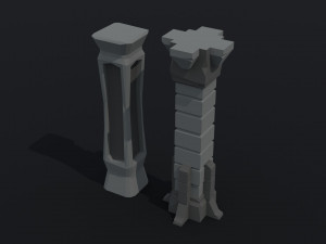Cartoon fantasy column Polygonal Style 3Dモデル