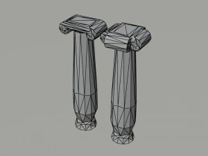 Cartoon fantasy column Polygonal Style 3D Model