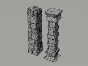 Cartoon fantasy column Polygonal Style 3Dモデル