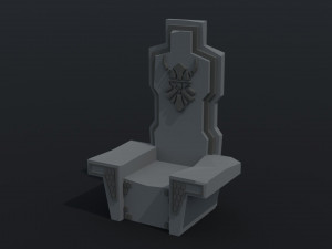 Cartoon dwarven throne kit Polygonal Style 3D Model