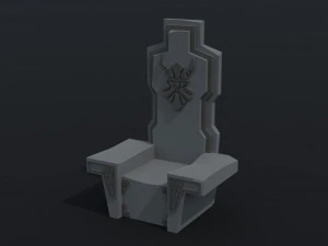 Kit de trono an&atilde;o de desenho animado estilo poligonal Modelo 3D