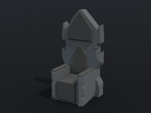 Cartoon dwarven throne kit Polygonal Style 3D Model