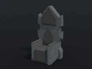 Kit de trono an&atilde;o de desenho animado estilo poligonal Modelo 3D