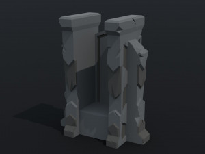 Cartoon dwarven throne kit Polygonal Style 3D Model