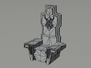 Cartoon dwarven throne kit Polygonal Style 3D Model