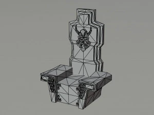 Kit de trono an&atilde;o de desenho animado estilo poligonal Modelo 3D