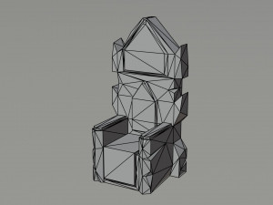 Cartoon dwarven throne kit Polygonal Style 3D Model