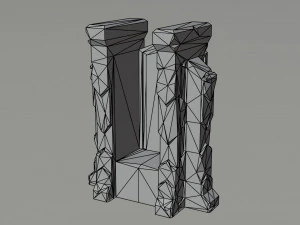 Kit de trono an&atilde;o de desenho animado estilo poligonal Modelo 3D