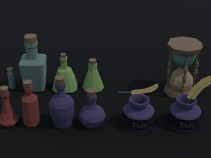 Cartoon fantasy magic clerk asset Polygonal Style Modelo 3D
