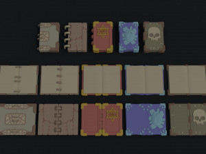 Cartoon fantasy magic clerk asset Polygonal Style Modelo 3D