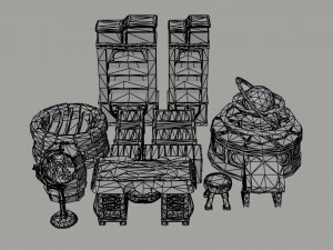 Cartoon fantasy magic clerk asset Polygonal Style Modelo 3D