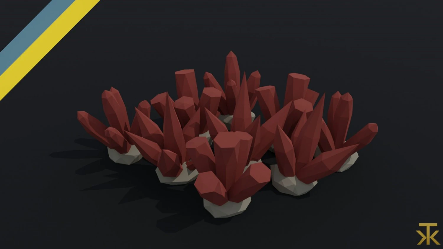Cartoon fantasy crystals Polygonal Style 3D Model .c4d .max .obj .3ds .fbx .stl .blend 