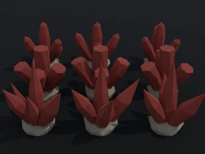 Cartoon fantasy crystals Polygonal Style 3D Model