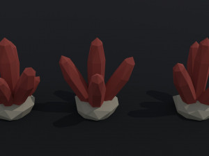 Cartoon fantasy crystals Polygonal Style 3D 모델