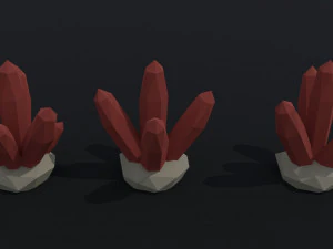 Cartoon fantasy crystals Polygonal Style 3D Model