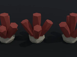 Cartoon fantasy crystals Polygonal Style 3D Model