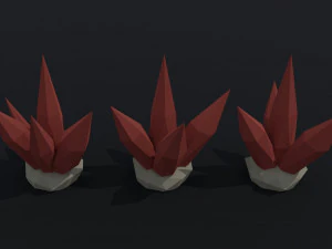 Cartoon fantasy crystals Polygonal Style 3D Model