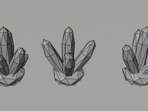 Cartoon fantasy crystals Polygonal Style 3D Model