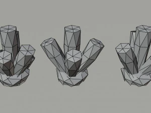 Cartoon fantasy crystals Polygonal Style 3D Model