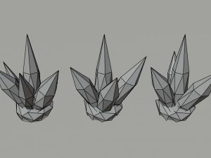 Cartoon fantasy crystals Polygonal Style 3D Model
