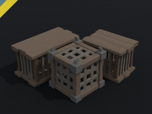 Cartoon medieval cage Polygonal Style 3D 모델