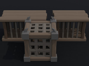 Cartoon medieval cage Polygonal Style 3Dモデル