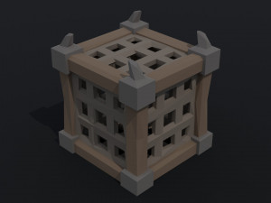 Cartoon medieval cage Polygonal Style 3Dモデル