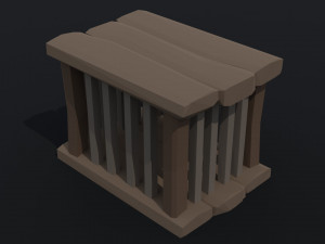 Cartoon medieval cage Polygonal Style 3Dモデル