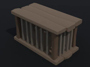 Cartoon medieval cage Polygonal Style 3D Model