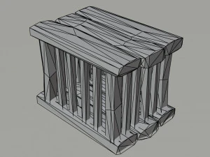 Cartoon medieval cage Polygonal Style 3D Model