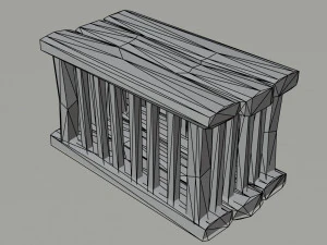 Cartoon medieval cage Polygonal Style 3D Model