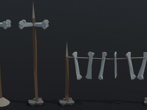 Cartoon skulll totems Polygonal Style Modelo 3D