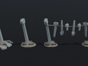 Cartoon skulll totems Polygonal Style Modelo 3D