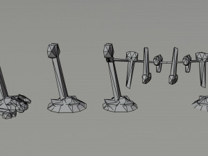 Cartoon skulll totems Polygonal Style Modelo 3D