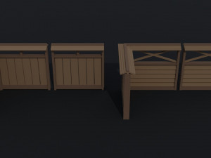 Cartoon fantasy asion fence Polygonal Style Modello 3D
