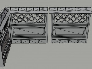 Cartoon fantasy asion fence Polygonal Style Modello 3D
