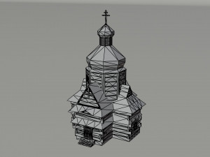 Cartoon medieval Ukraine village Polygonal Style 3D Model