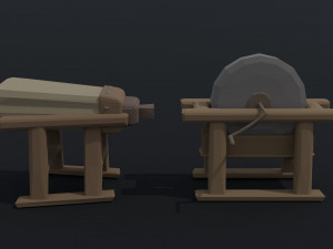 Cartoon blacksmith tools Polygonal Style 3D Model