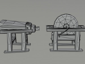 Cartoon blacksmith tools Polygonal Style 3D Model