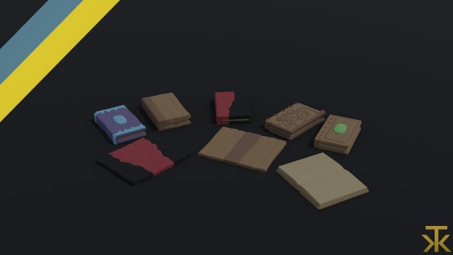 Cartoon fantasy magic book Polygonal Style 3D 模型 .c4d .max .obj .3ds .fbx .stl .blend 