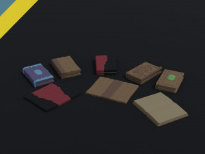 Cartoon fantasy magic book Polygonal Style 3D Model