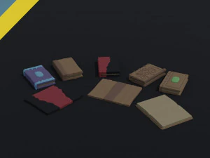 Cartoon fantasy magische boek veelhoekige stijl 3D Model