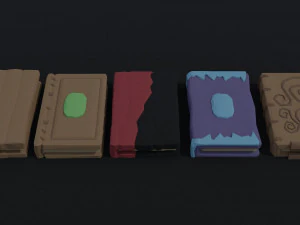 Cartoon fantasy magic book Polygonal Style 3D Model