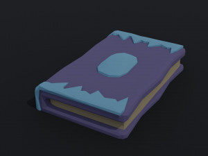 Cartoon fantasy magic book Polygonal Style 3D 模型