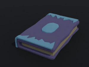Cartoon fantasy magic book Polygonal Style 3D Model