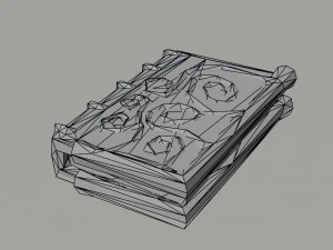 Cartoon fantasy magic book Polygonal Style 3D Model