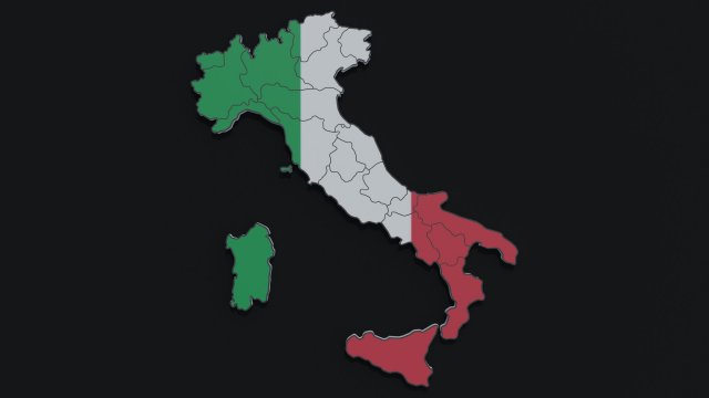 Political Map of Italy 3D Model .c4d .max .obj .3ds .fbx .stl .blend